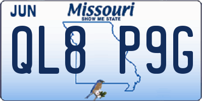 MO license plate QL8P9G