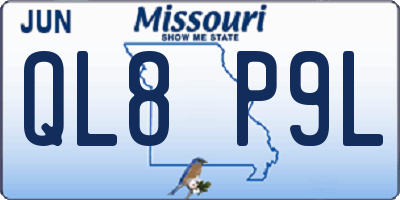 MO license plate QL8P9L