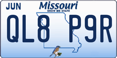MO license plate QL8P9R