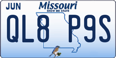 MO license plate QL8P9S