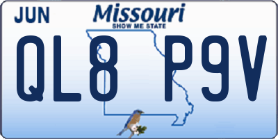 MO license plate QL8P9V