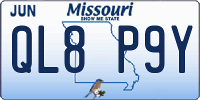 MO license plate QL8P9Y