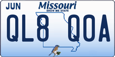 MO license plate QL8Q0A