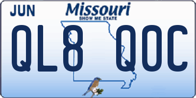 MO license plate QL8Q0C