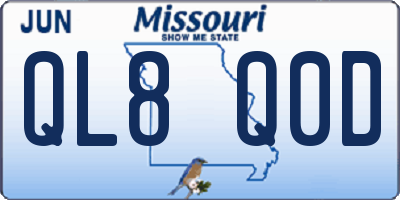 MO license plate QL8Q0D