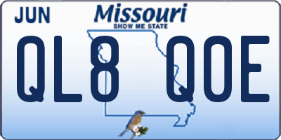 MO license plate QL8Q0E
