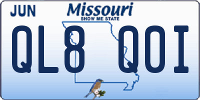 MO license plate QL8Q0I