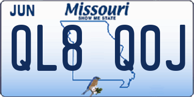 MO license plate QL8Q0J