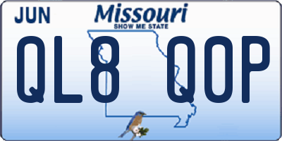 MO license plate QL8Q0P