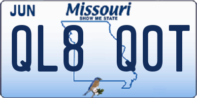 MO license plate QL8Q0T