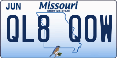 MO license plate QL8Q0W