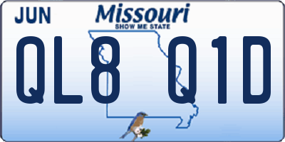 MO license plate QL8Q1D