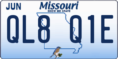 MO license plate QL8Q1E