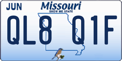 MO license plate QL8Q1F