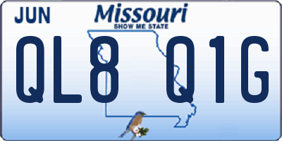 MO license plate QL8Q1G
