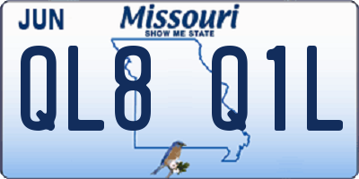 MO license plate QL8Q1L