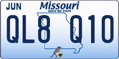 MO license plate QL8Q1O