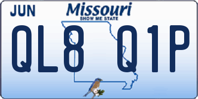 MO license plate QL8Q1P