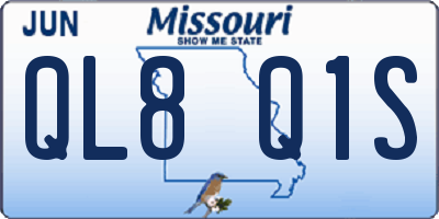 MO license plate QL8Q1S