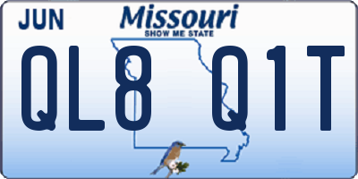 MO license plate QL8Q1T