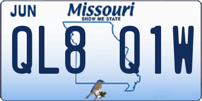 MO license plate QL8Q1W