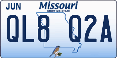 MO license plate QL8Q2A