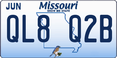 MO license plate QL8Q2B