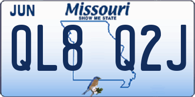 MO license plate QL8Q2J