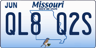 MO license plate QL8Q2S