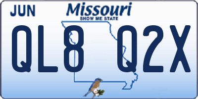 MO license plate QL8Q2X