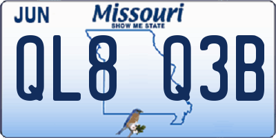 MO license plate QL8Q3B