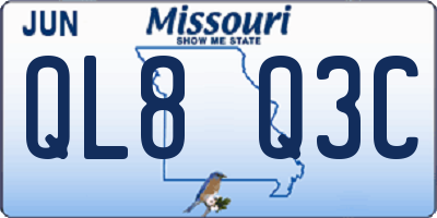 MO license plate QL8Q3C