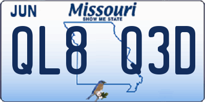 MO license plate QL8Q3D