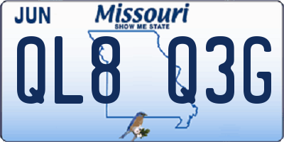 MO license plate QL8Q3G