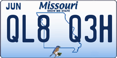 MO license plate QL8Q3H