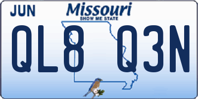 MO license plate QL8Q3N