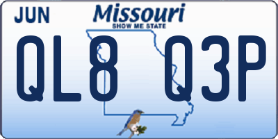 MO license plate QL8Q3P