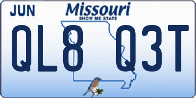MO license plate QL8Q3T