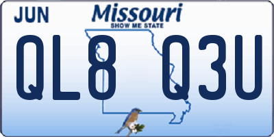 MO license plate QL8Q3U