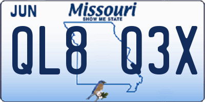 MO license plate QL8Q3X