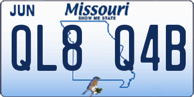 MO license plate QL8Q4B
