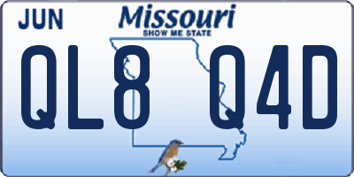 MO license plate QL8Q4D
