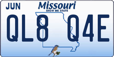 MO license plate QL8Q4E