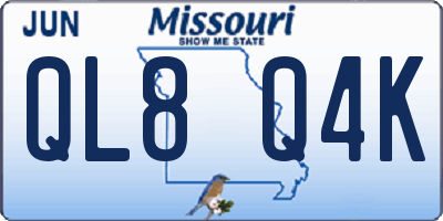 MO license plate QL8Q4K