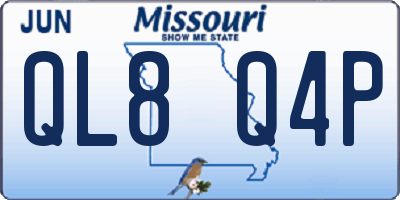 MO license plate QL8Q4P