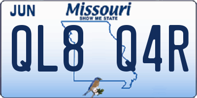 MO license plate QL8Q4R