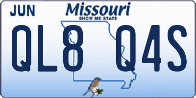 MO license plate QL8Q4S