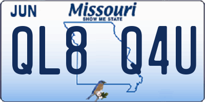 MO license plate QL8Q4U