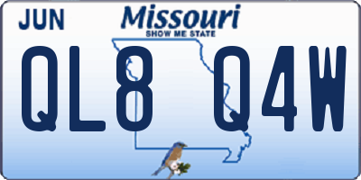 MO license plate QL8Q4W