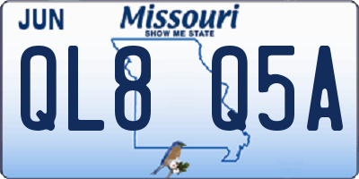 MO license plate QL8Q5A